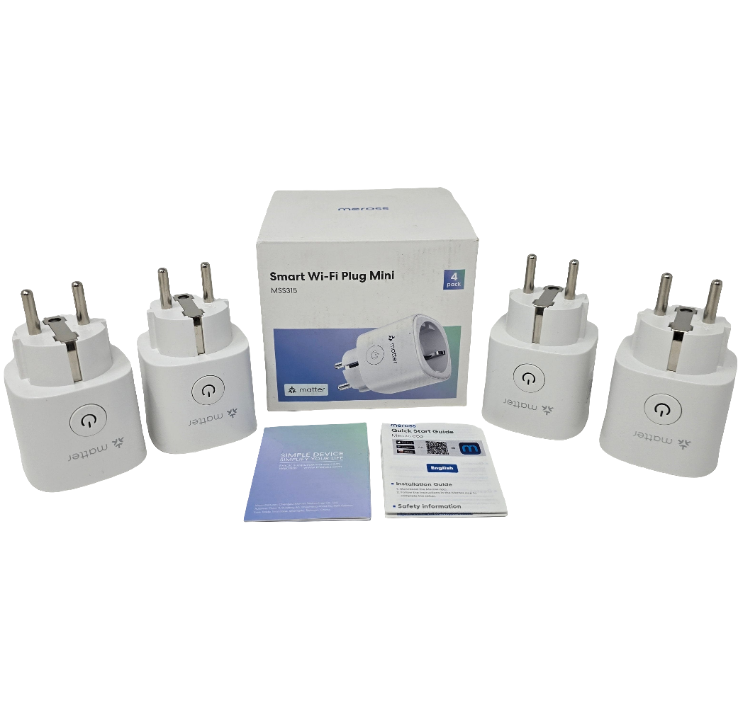 4x Meross Matter Smart Steckdose mit Stromverbrauch, WLAN Steckdosen