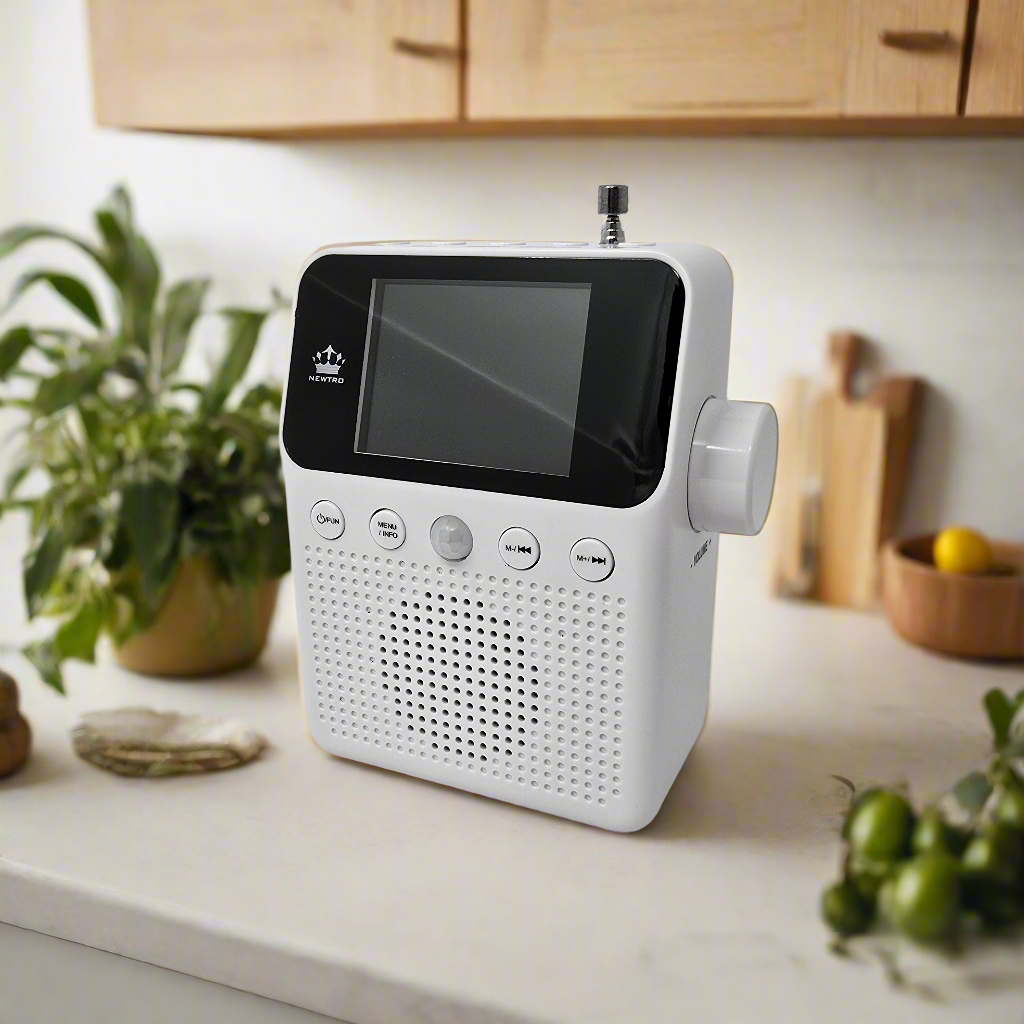 DAB+ Steckdosenradio mit Bewegungssensor, 60 Sender, TFT-Farbdisplay, Akku & USB