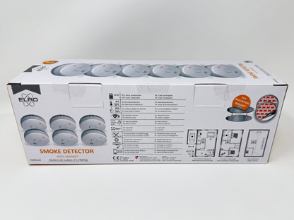 6er Pack ELRO FS1805 Rauchmelder mit Magnethalterung - 5 Jahres Batterie