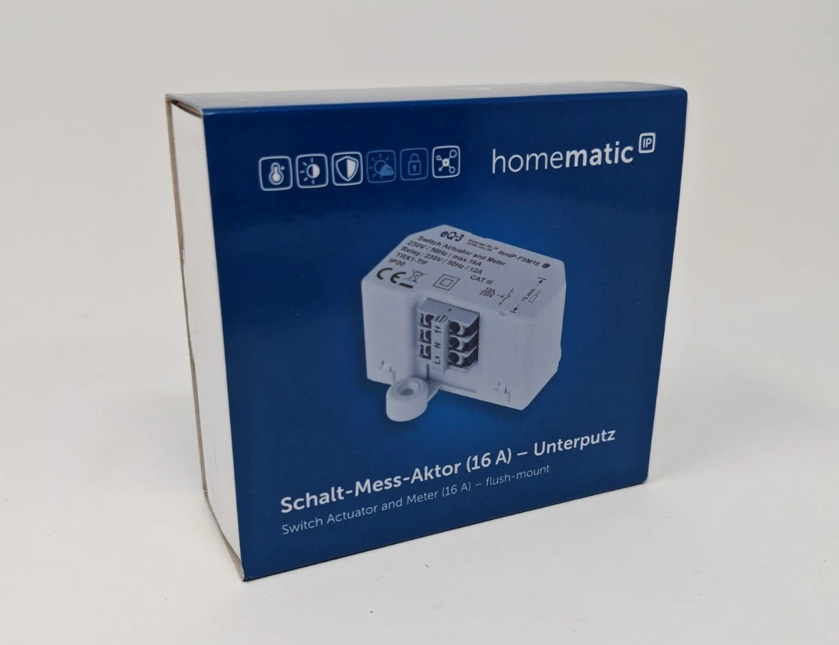 Homematic IP Smart Home Schalt-Mess-Aktor (16 A) – Unterputz, HmIP-FSM16